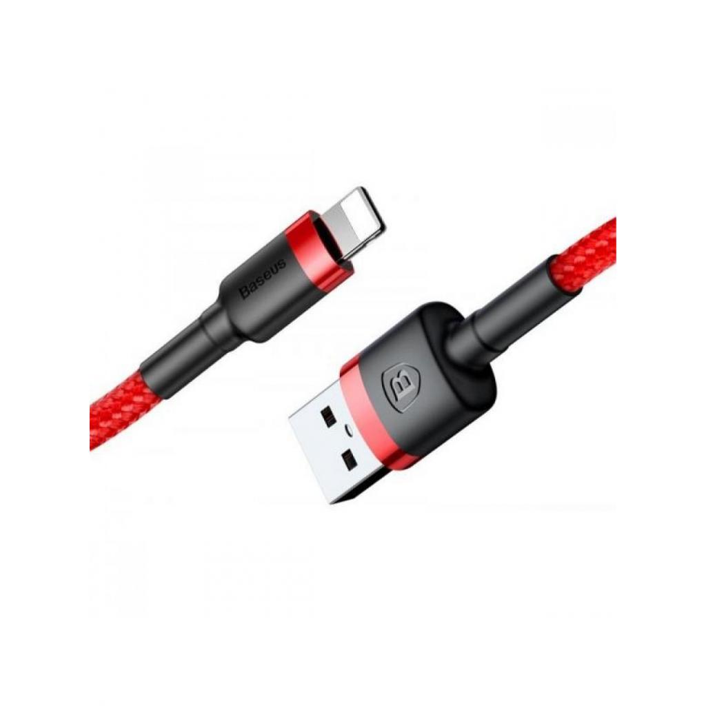 Дата кабель USB 2.0 AM to Lightning 1.0m Cafule 2.4A red+red Baseus (CALKLF-B09) - 2