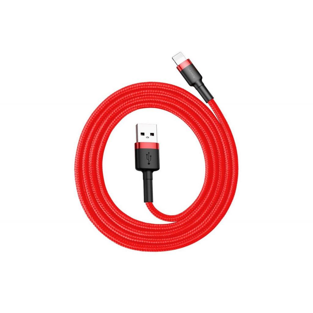 Дата кабель USB 2.0 AM to Lightning 1.0m Cafule 2.4A red+red Baseus (CALKLF-B09) - 3