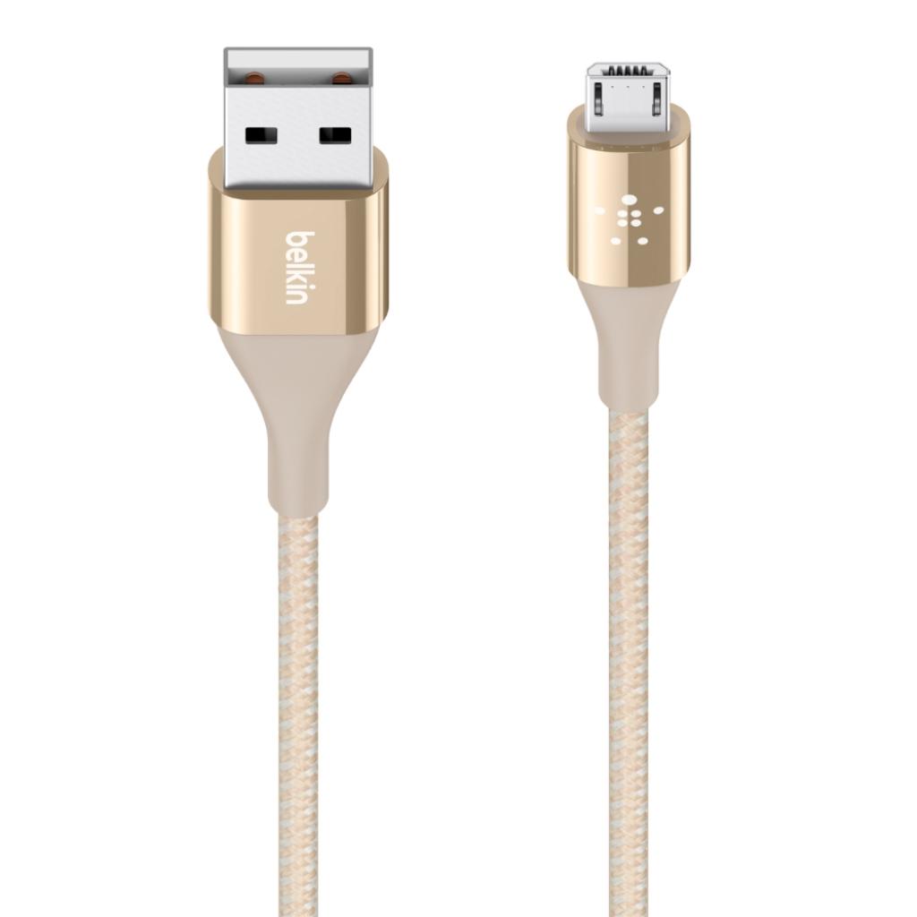 Дата кабель USB 2.0 AM to Micro 5P 1.2m DuraTek Mixit 2.4A gold Belkin (F2CU051BT04-GLD) - 1