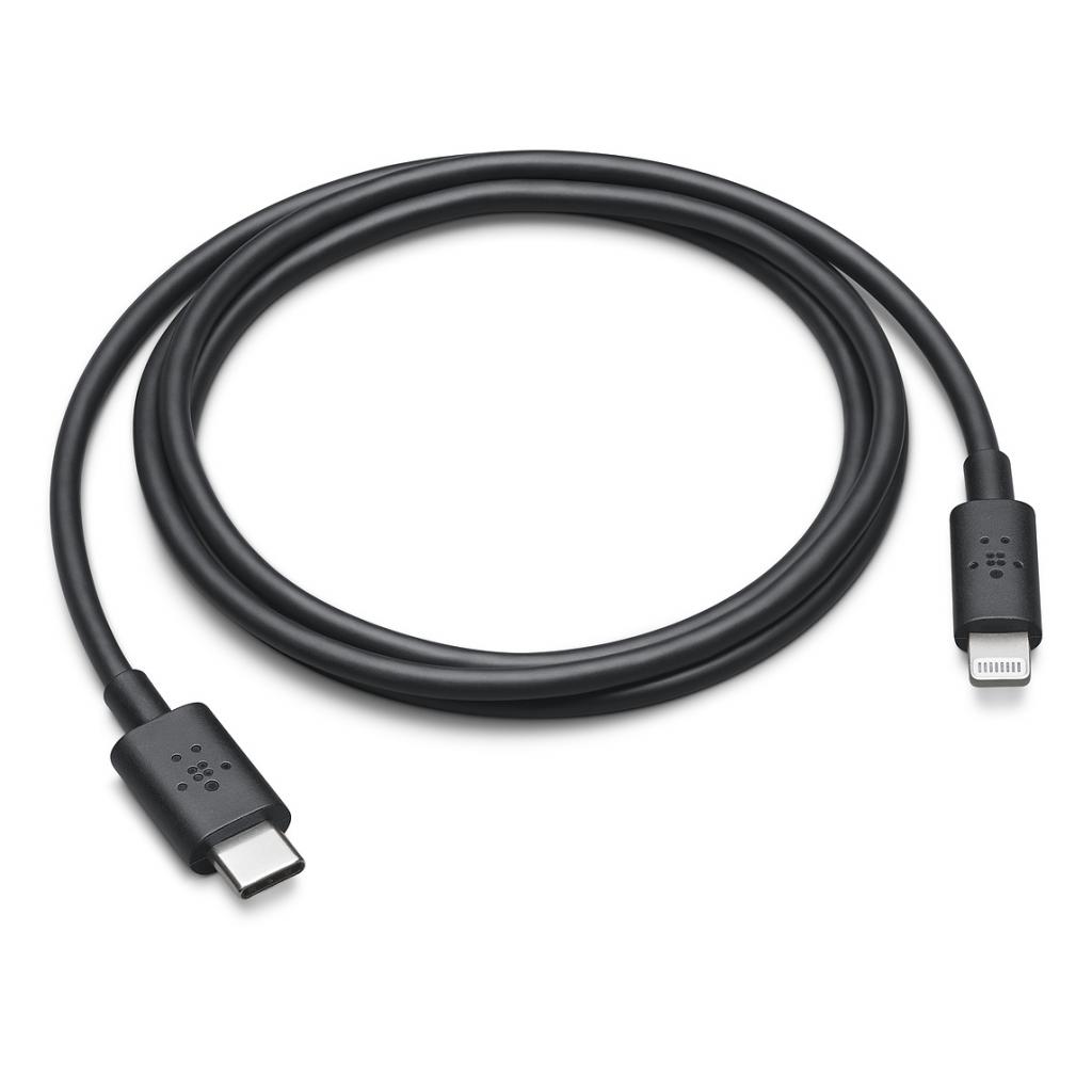Дата кабель USB 3.1 Type-C to Lightning 0.9m black Belkin (F8J239DS03-BLK) - 1