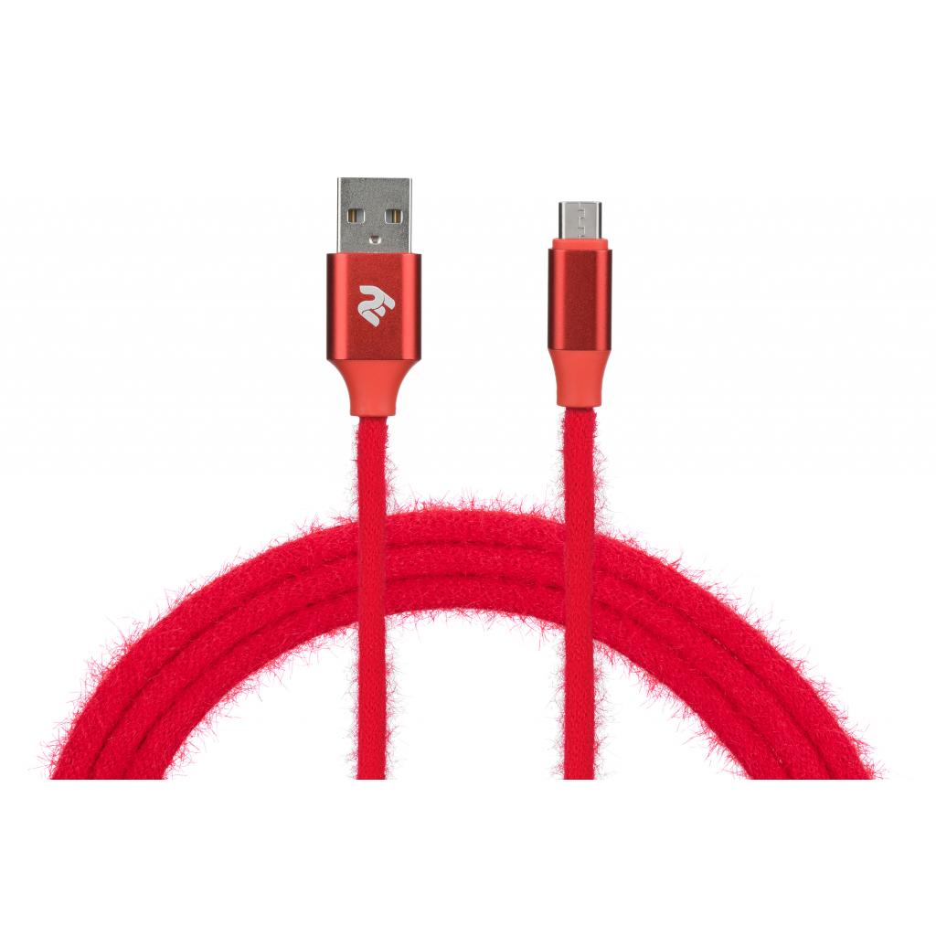 Дата кабель USB 2.0 AM to Micro 5P 1.0m Fur red 2E (2E-CCMTAC-RED) - 3 Дата кабель USB 2.0 AM to Micro 5P 1.0m Fur red 2E (2E-CCMTAC-RED) - 3