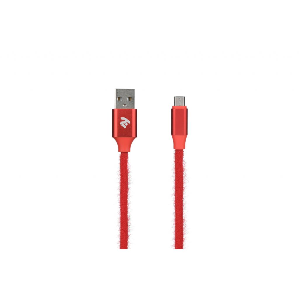 Дата кабель USB 2.0 AM to Micro 5P 1.0m Fur red 2E (2E-CCMTAC-RED)