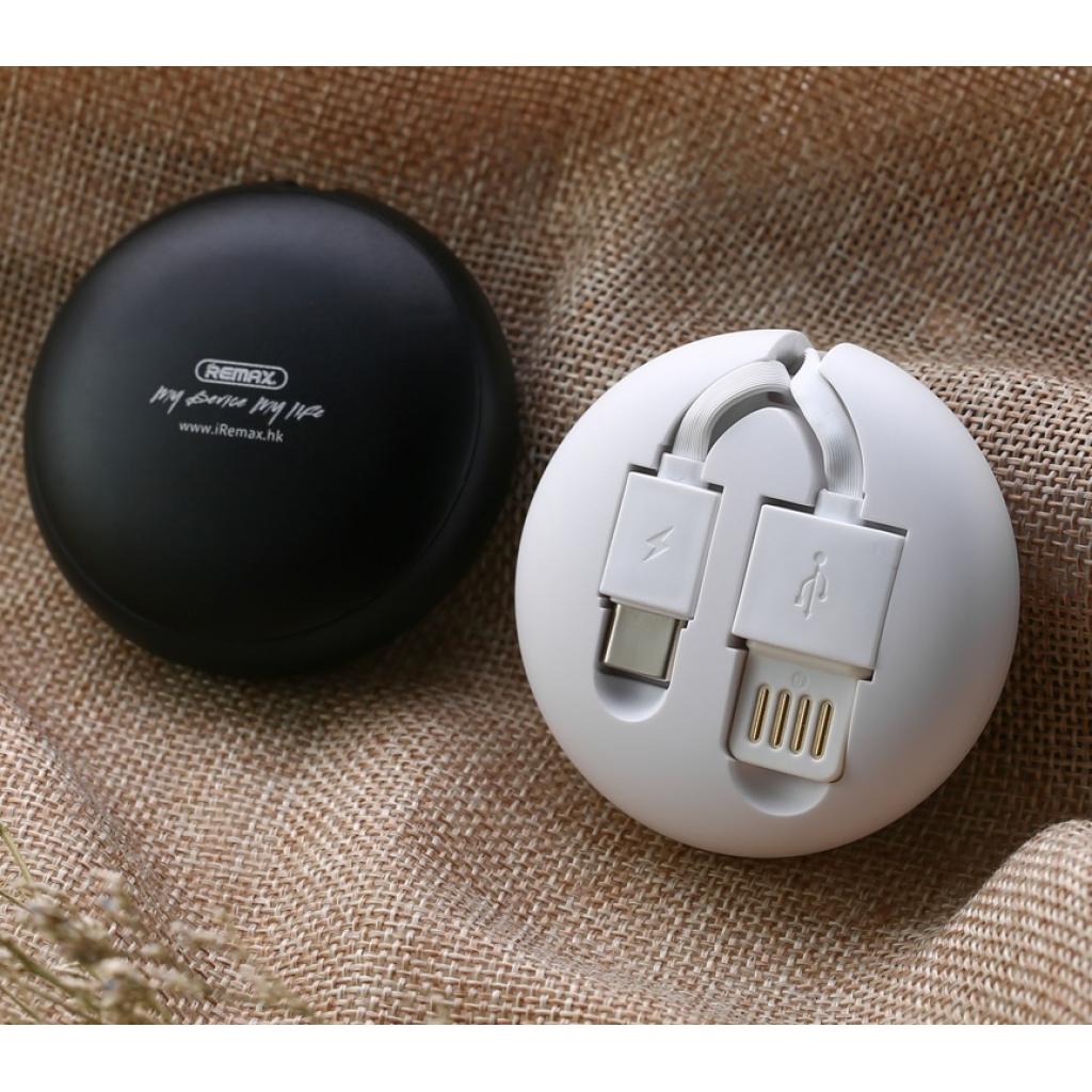 Дата кабель USB 2.0 AM to Type-C 1.0m Roller type Retractable black Remax (RC-099A-BLACK) - 2