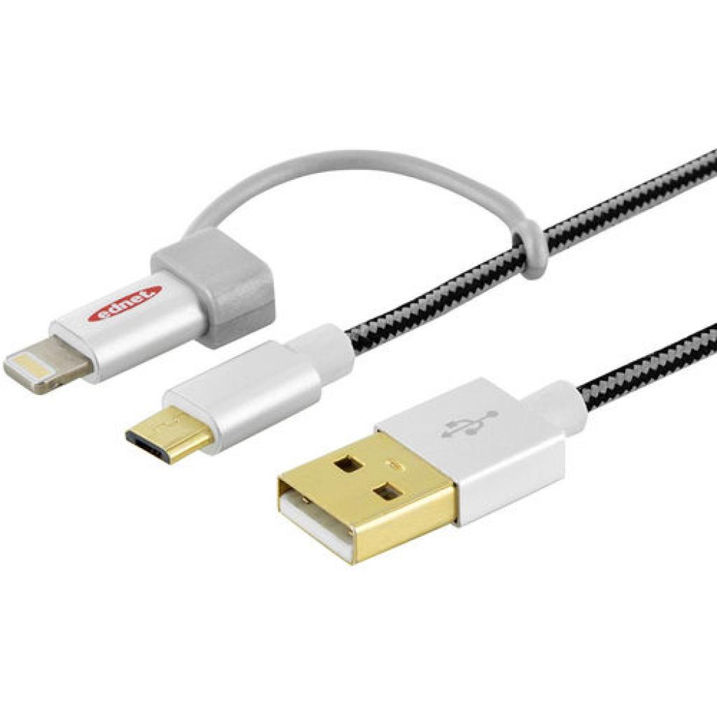 Дата кабель USB 2.0 AM to Type-C 1.0m Black Ednet (31052)