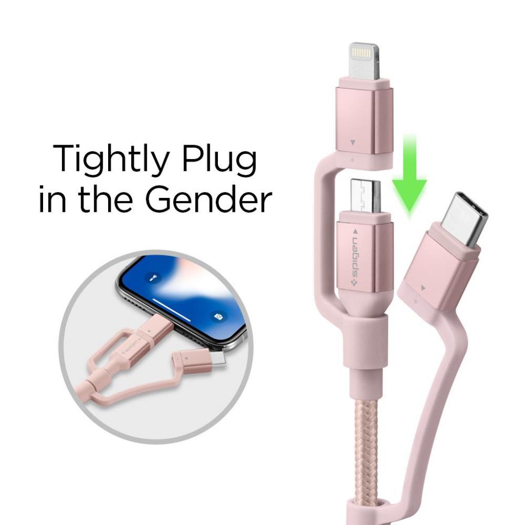 Дата кабель USB 2.0 AM to Lightning + Micro 5P + Type-C Essential gold Spigen (000CB23018) - 3