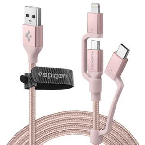 Дата кабель USB 2.0 AM to Lightning + Micro 5P + Type-C Essential gold Spigen (000CB23018)