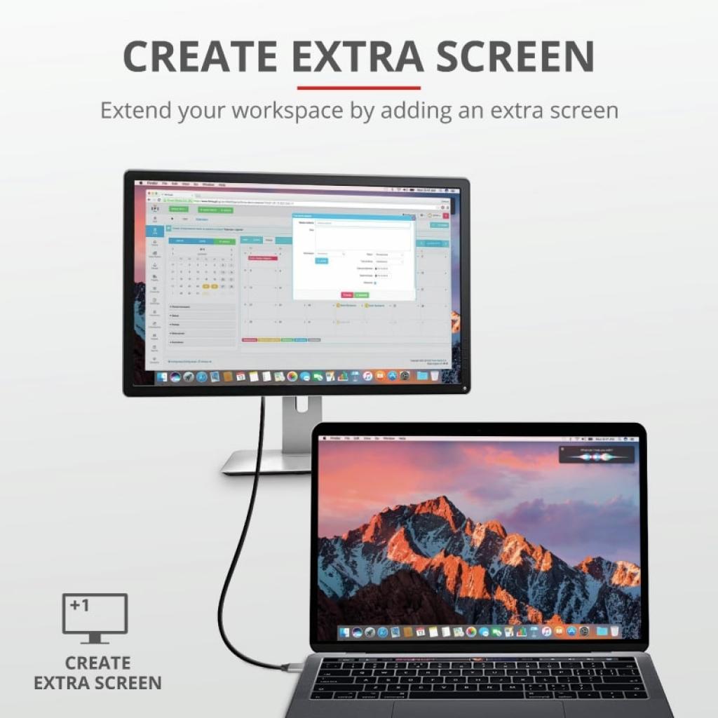 Кабель мультимедийный USB-C to HDMI 1.8м BLACK Trust (23332) - 7