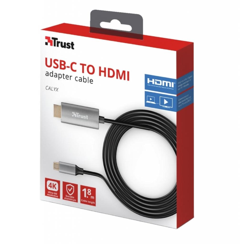 Кабель мультимедийный USB-C to HDMI 1.8м BLACK Trust (23332) - 10