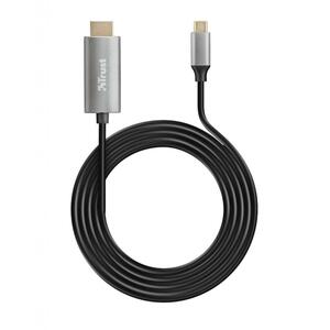 Кабель мультимедийный USB-C to HDMI 1.8м BLACK Trust (23332)