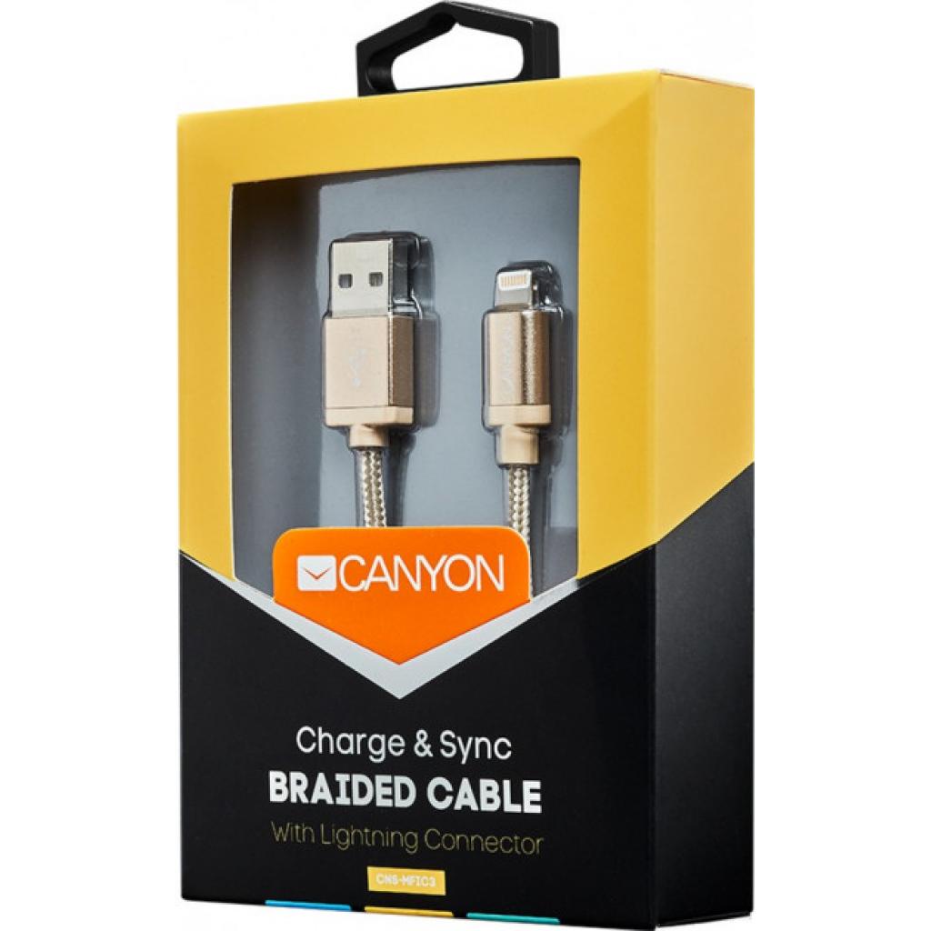Дата кабель USB 2.0 AM to Lightning 1.0m MFI Golden Canyon (CNS-MFIC3GO) - 2