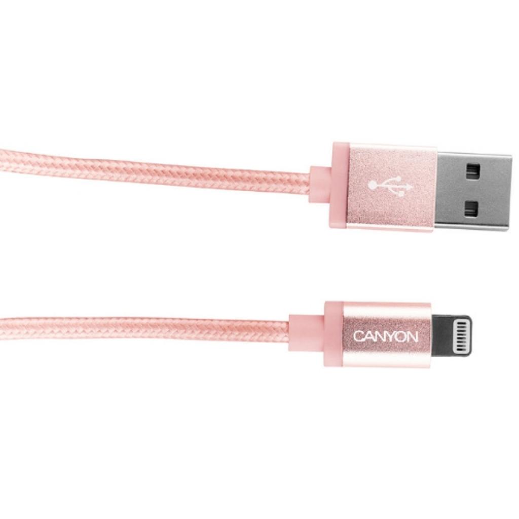 Дата кабель USB 2.0 AM to Lightning 1.0m MFI Rose-golden Canyon (CNS-MFIC3RG) - 1