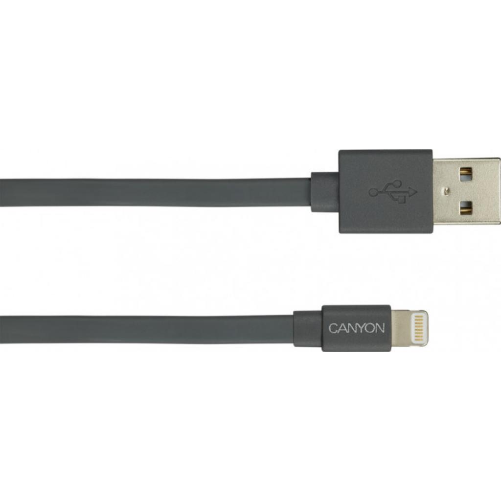 Дата кабель USB 2.0 AM to Lightning 1.0m MFI flat Dark gray Canyon (CNS-MFIC2DG) - 1 Дата кабель USB 2.0 AM to Lightning 1.0m MFI flat Dark gray Canyon (CNS-MFIC2DG) - 1