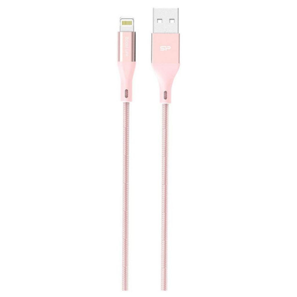 Дата кабель USB 2.0 AM to Lightning 1.0m Pink/Nylon Silicon Power (SP1M0ASYLK30AL1P)