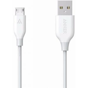 Дата кабель USB 2.0 AM to Micro 5P 0.9m V3 Powerline White Anker (A8132H21)