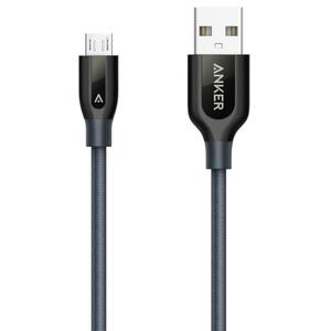 Дата кабель USB 2.0 AM to Micro 5P 0.9m V3 Powerline+ Gray Anker (A8142HA1/A8142GA1)