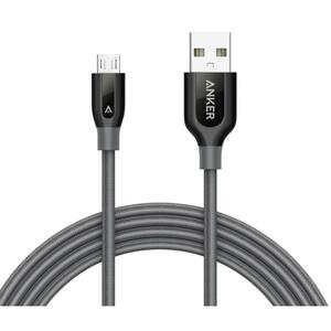Дата кабель USB 2.0 AM to Micro 5P 1.8m V3 Powerline+ Space Gray Anker (A8143HA1/A8143GA1)
