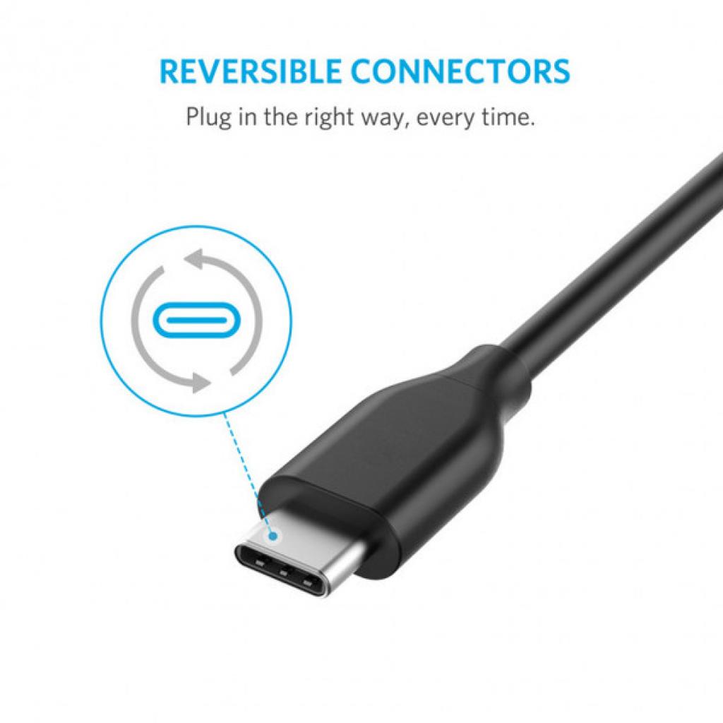 Дата кабель USB 3.0 AM to Type-C 0.9m Powerline V3 Black Anker (A8163H11/A8163G11) - 2