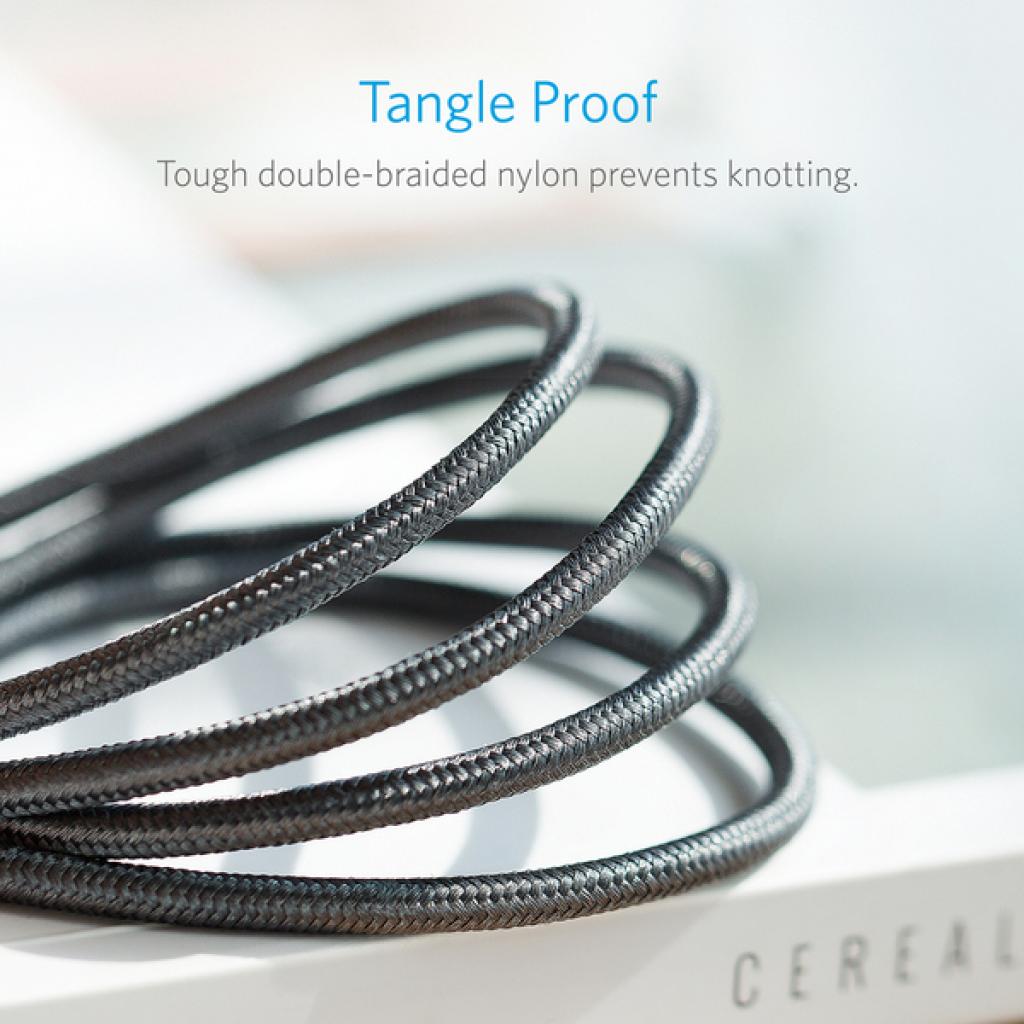 Дата кабель USB Type-C to Type-C 1.8m Powerline+ V3 Gray Anker (A81880A1) - 3