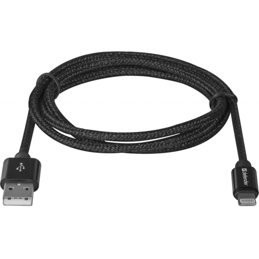 Дата кабель USB 2.0 AM to Lightning 1.0m ACH01-03T PRO Black Defender (87808) - 1