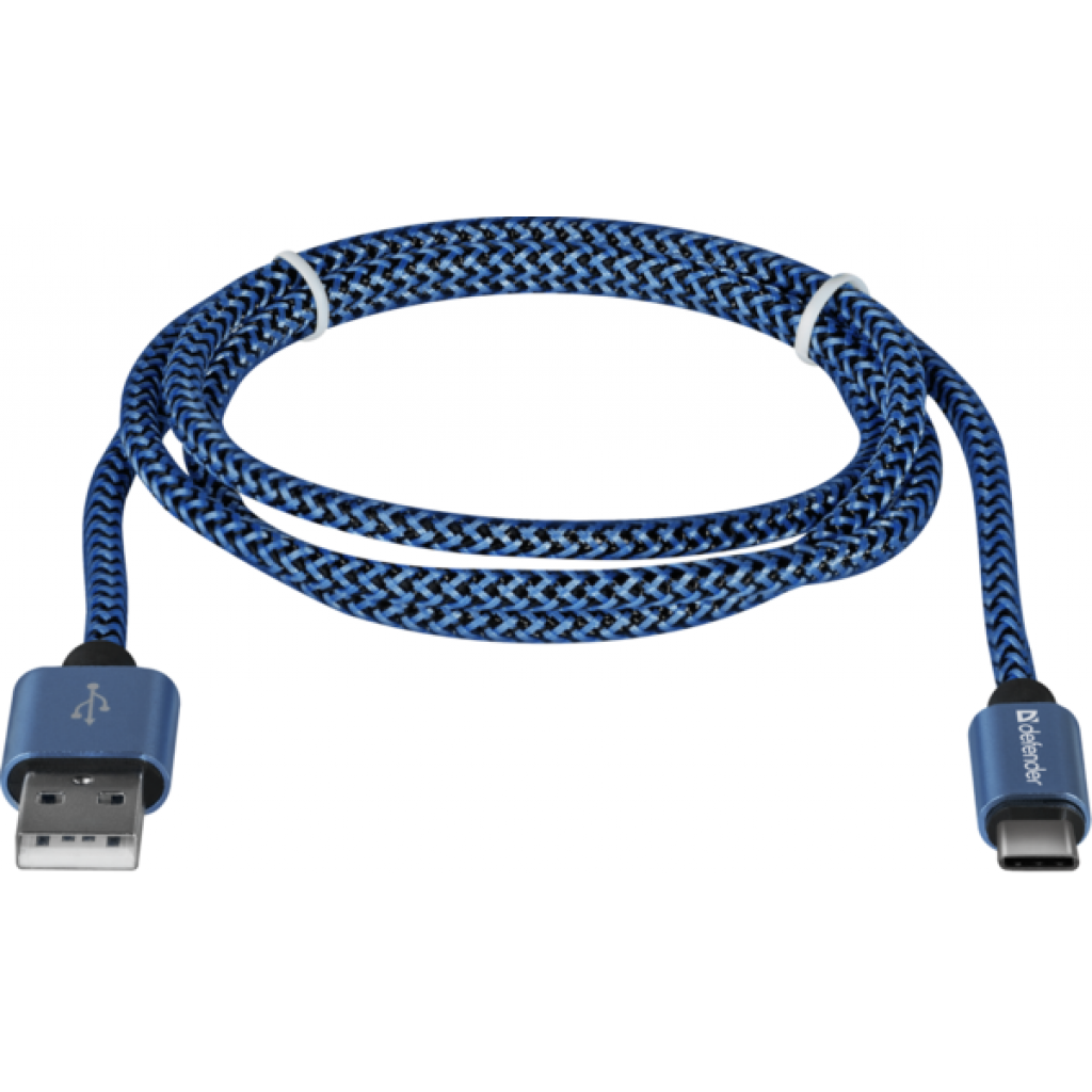 Дата кабель USB 2.0 AM to Type-C 1.0m USB09-03T PRO blue Defender (87817) - 1 Дата кабель USB 2.0 AM to Type-C 1.0m USB09-03T PRO blue Defender (87817) - 1