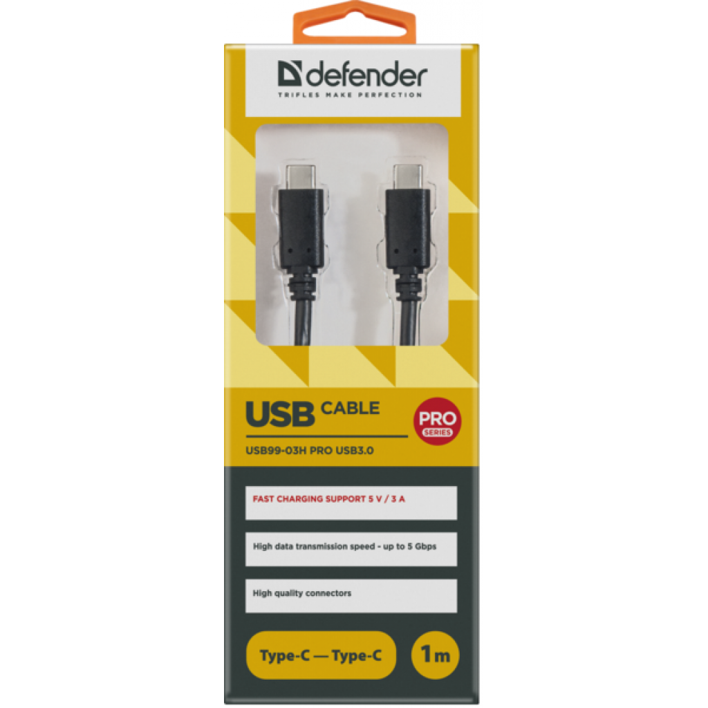 Дата кабель USB Type-C to Type-C 1.0m 99-03H PRO Defender (87855) - 2 Дата кабель USB Type-C to Type-C 1.0m 99-03H PRO Defender (87855) - 2