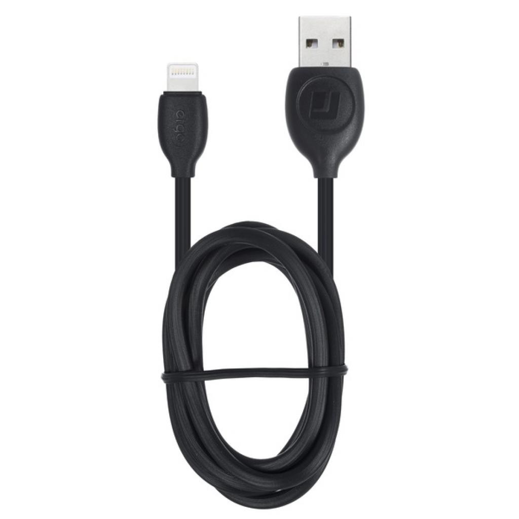Дата кабель USB 2.0 AM to Lightning 1.0m Black Ergo (LI97) - 1