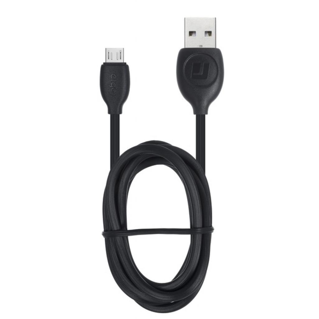 Дата кабель USB 2.0 AM to Micro 5P 1.0m Black Ergo (LM18) - 1