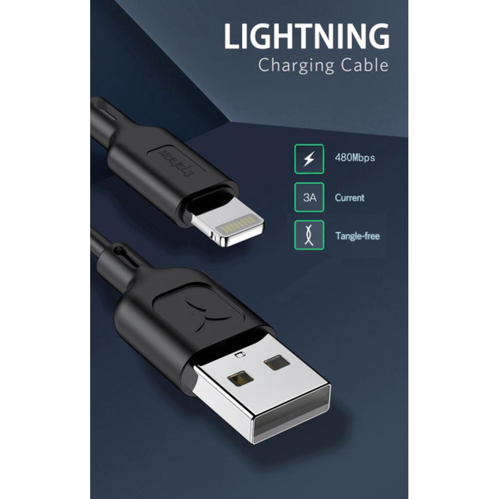 Дата кабель USB 2.0 AM to Lightning 1.0m Fast T-L829 Black T-Phox (T-L829 Black) - 4 Дата кабель USB 2.0 AM to Lightning 1.0m Fast T-L829 Black T-Phox (T-L829 Black) - 4