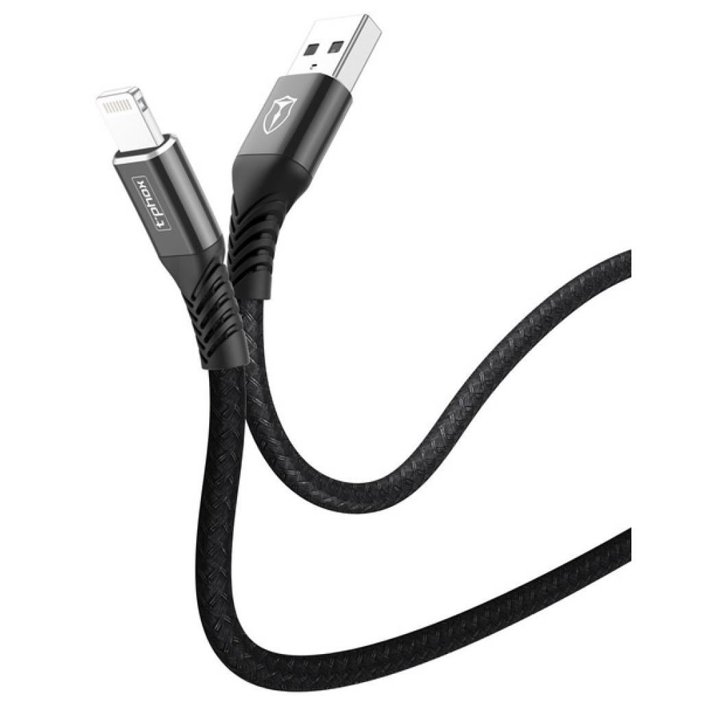 Дата кабель USB 2.0 AM to Lightning 1.0m Jagger T-L814 Black T-Phox (T-L814 black) - 1