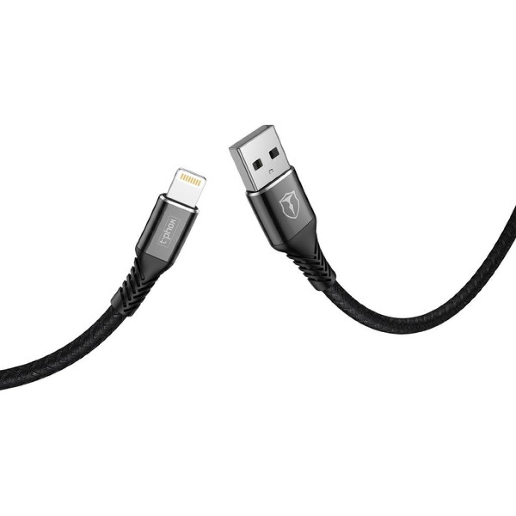 Дата кабель USB 2.0 AM to Lightning 1.0m Jagger T-L814 Black T-Phox (T-L814 black) - 2