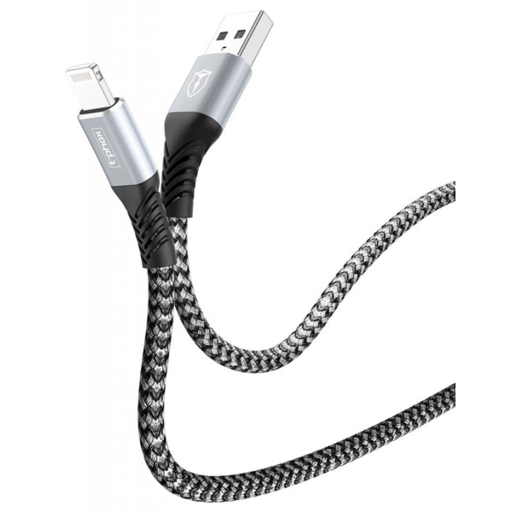 Дата кабель USB 2.0 AM to Lightning 1.0m Jagger T-L814 Grey T-Phox (T-L814 grey) - 1 Дата кабель USB 2.0 AM to Lightning 1.0m Jagger T-L814 Grey T-Phox (T-L814 grey) - 1
