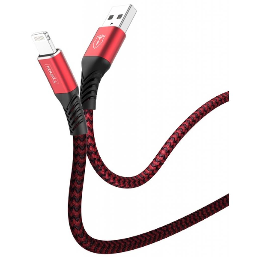 Дата кабель USB 2.0 AM to Lightning 1.0m Jagger T-L814 Red T-Phox (T-L814 red) - 1 Дата кабель USB 2.0 AM to Lightning 1.0m Jagger T-L814 Red T-Phox (T-L814 red) - 1