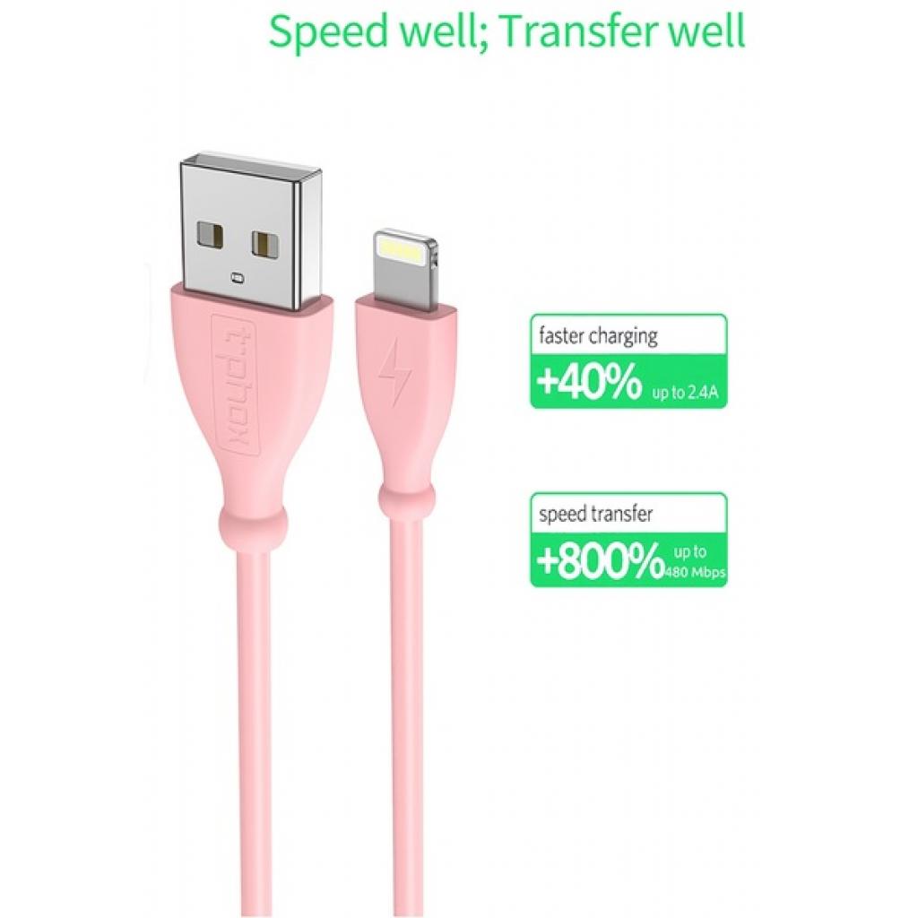 Дата кабель USB 2.0 AM to Lightning 1.0m Kitty T-L817 Pink T-Phox (T-L817 Pink) - 5
