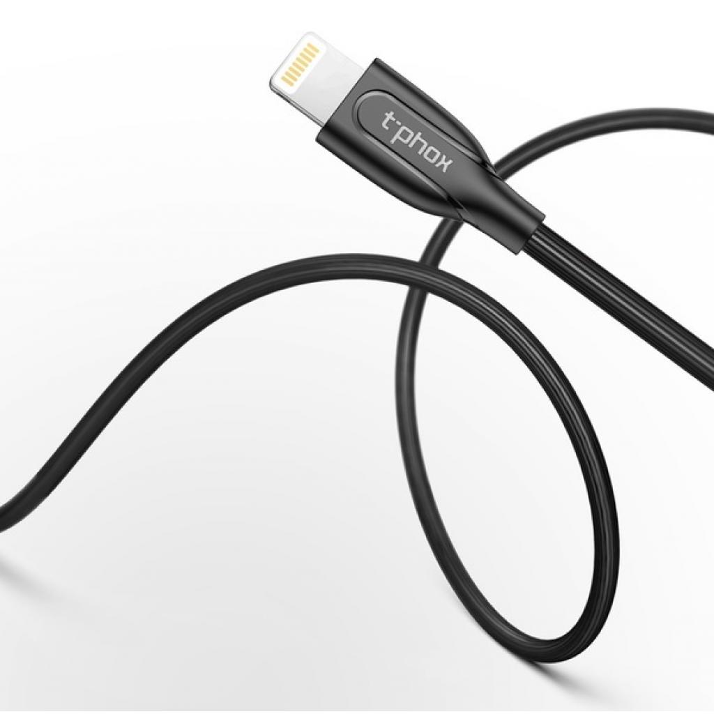 Дата кабель USB 2.0 AM to Lightning 1.2m Mini T-L807 T-Phox (T-L807 Black) - 1