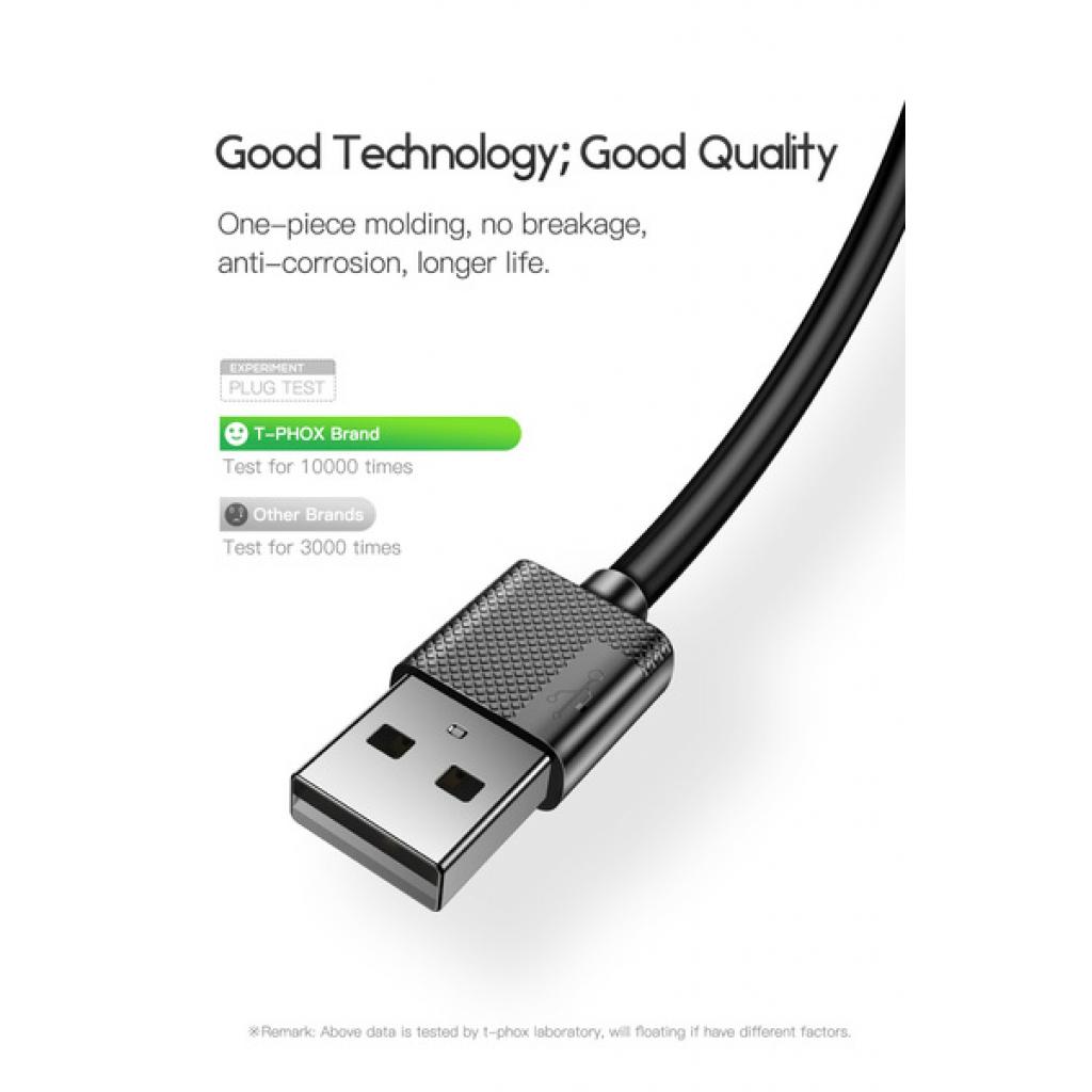 Дата кабель USB 2.0 AM to Lightning 1.2m Nets T-L801 Black T-Phox (T-L801 black) - 3