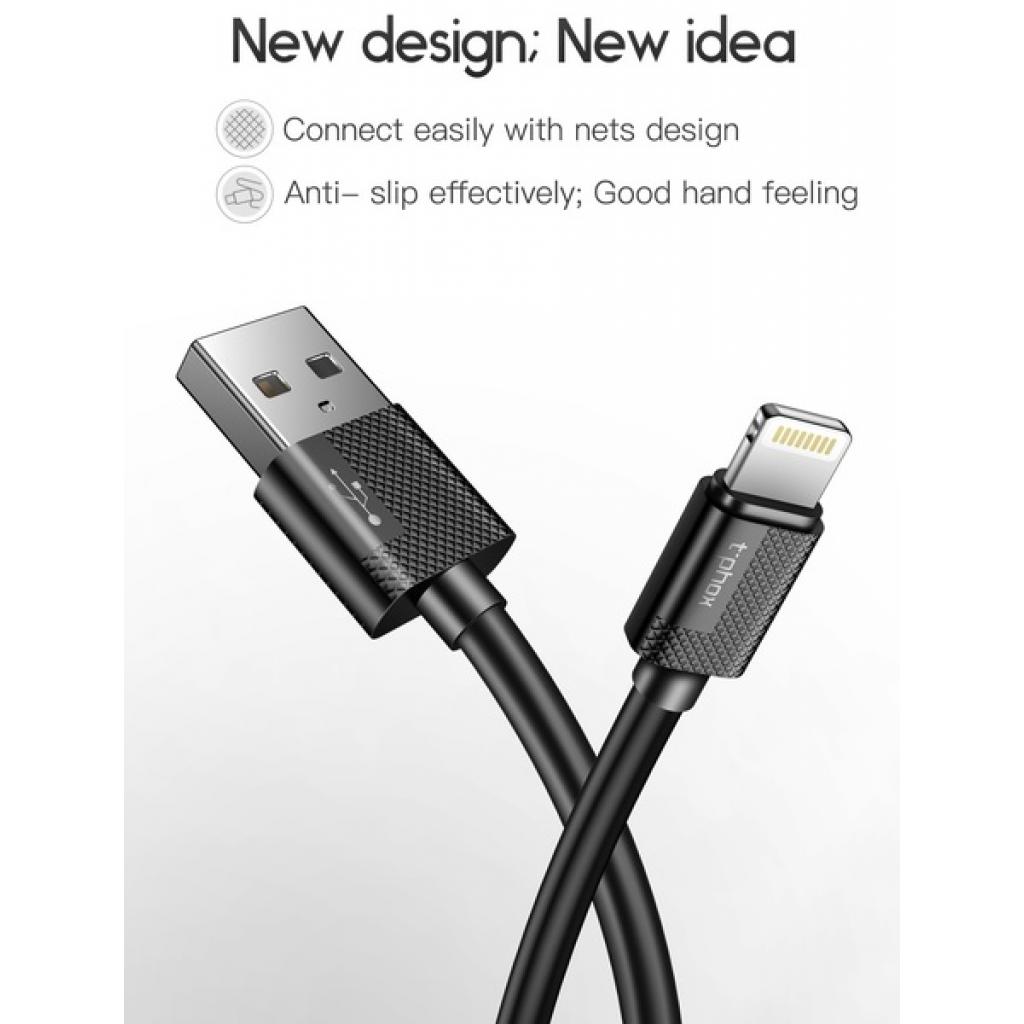 Дата кабель USB 2.0 AM to Lightning 2.0m White T-L801 Black T-Phox (T-L801(2) white) - 6