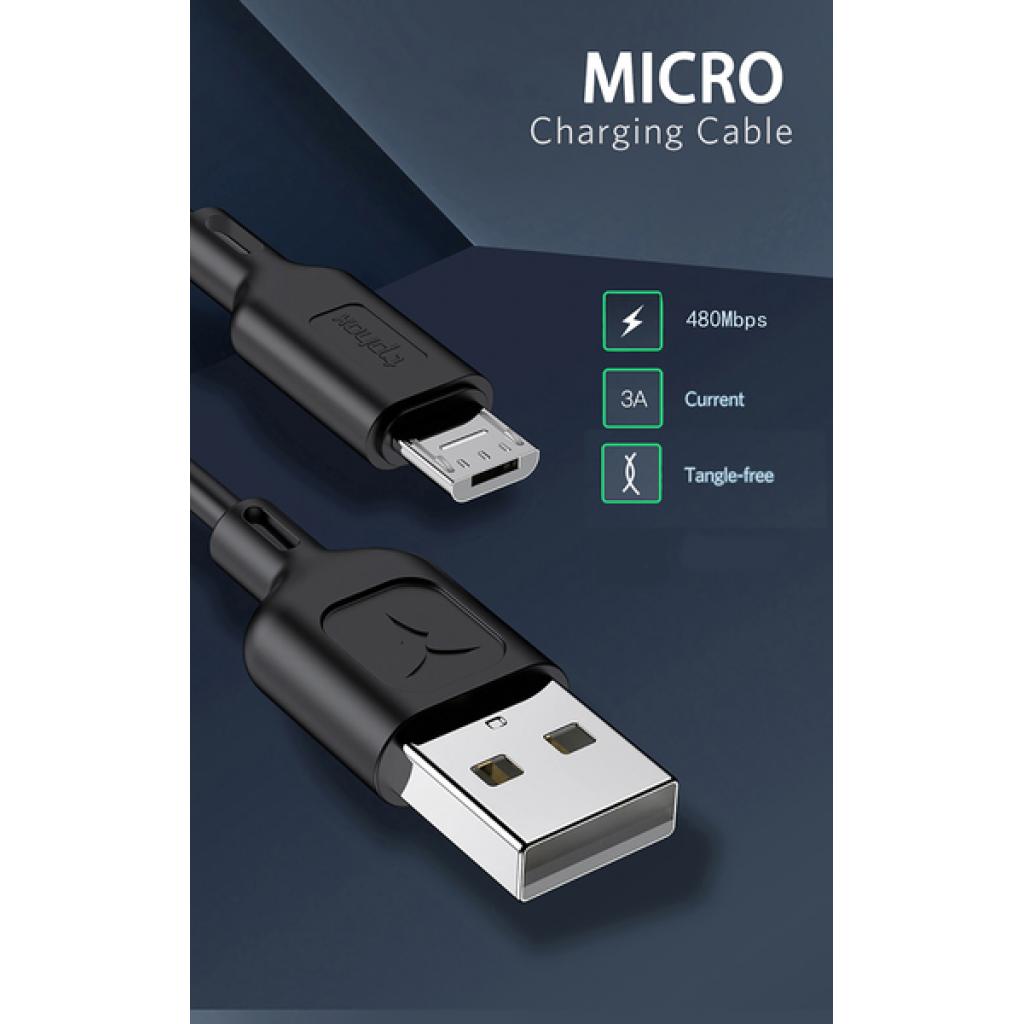Дата кабель USB 2.0 AM to Micro 5P 1.2m Fast T-M829 T-Phox (T-M829 Black) - 4 Дата кабель USB 2.0 AM to Micro 5P 1.2m Fast T-M829 T-Phox (T-M829 Black) - 4
