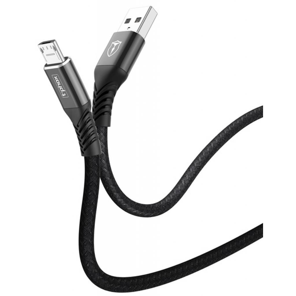 Дата кабель USB 2.0 AM to Micro 5P 1.0m Jagger T-M814 Black T-Phox (T-M814 black) - 1