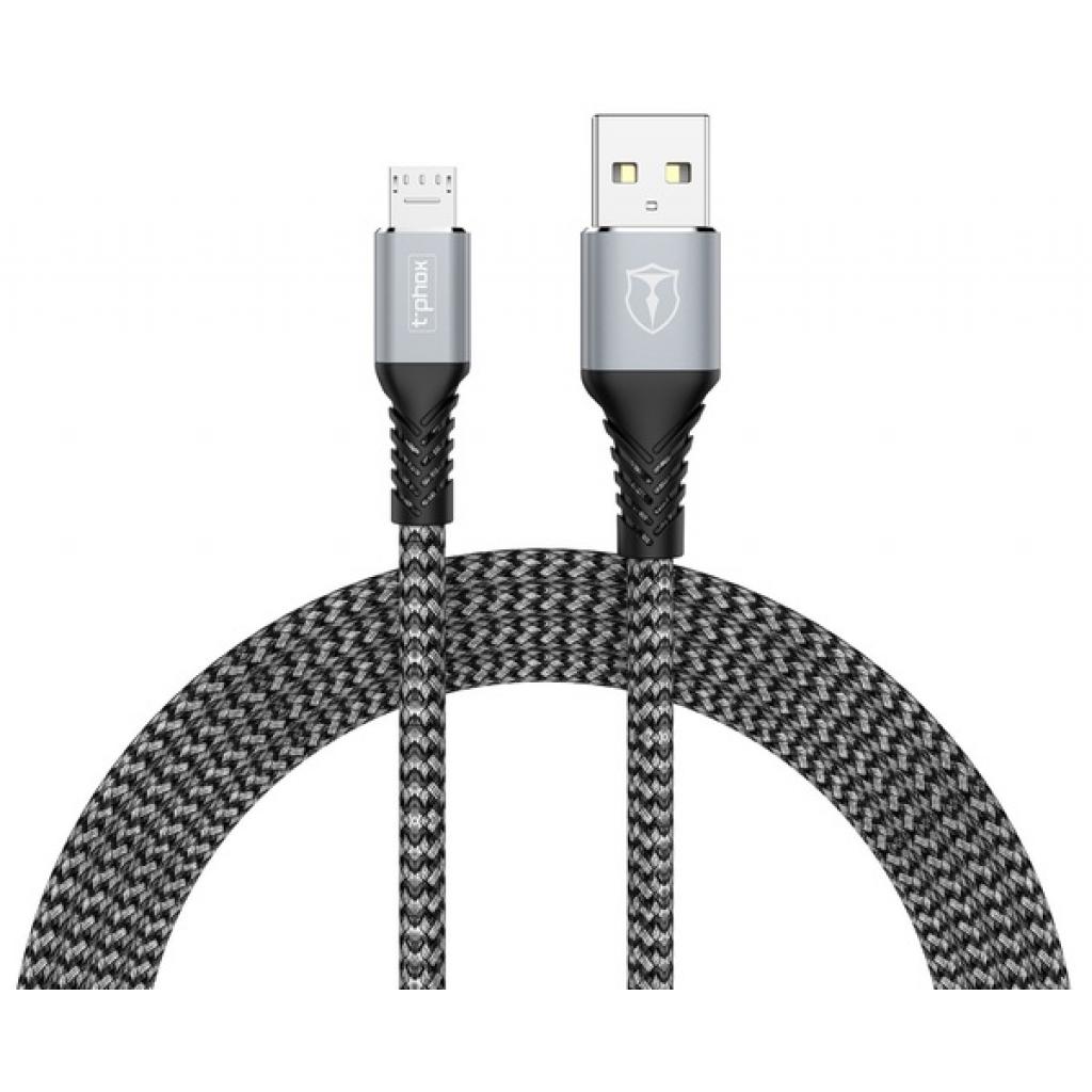 Дата кабель USB 2.0 AM to Micro 5P 1.0m Jagger T-M814 Grey T-Phox (T-M814 grey) Дата кабель USB 2.0 AM to Micro 5P 1.0m Jagger T-M814 Grey T-Phox (T-M814 grey)