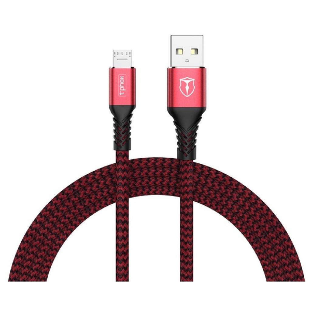 Дата кабель USB 2.0 AM to Micro 5P 1.0m Jagger T-M814 Red T-Phox (T-M814 red)