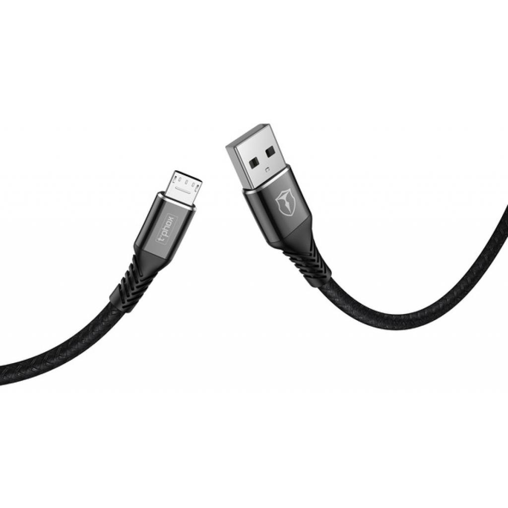Дата кабель USB 2.0 AM to Micro 5P 2.0m Jagger T-M814 Black T-Phox (T-M814(2) black) - 2
