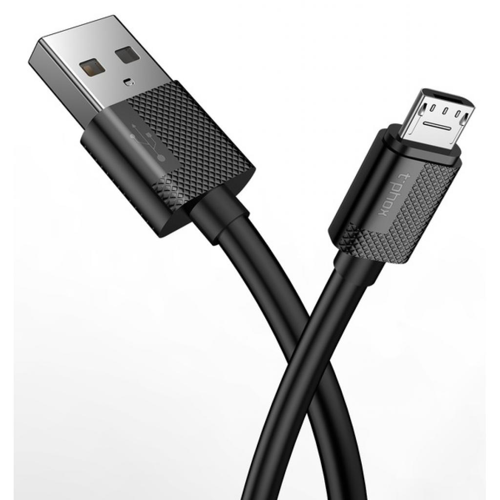 Дата кабель USB 2.0 AM to Micro 5P 2.0m Nets T-M801 Black T-Phox (T-M801(2) black) - 2