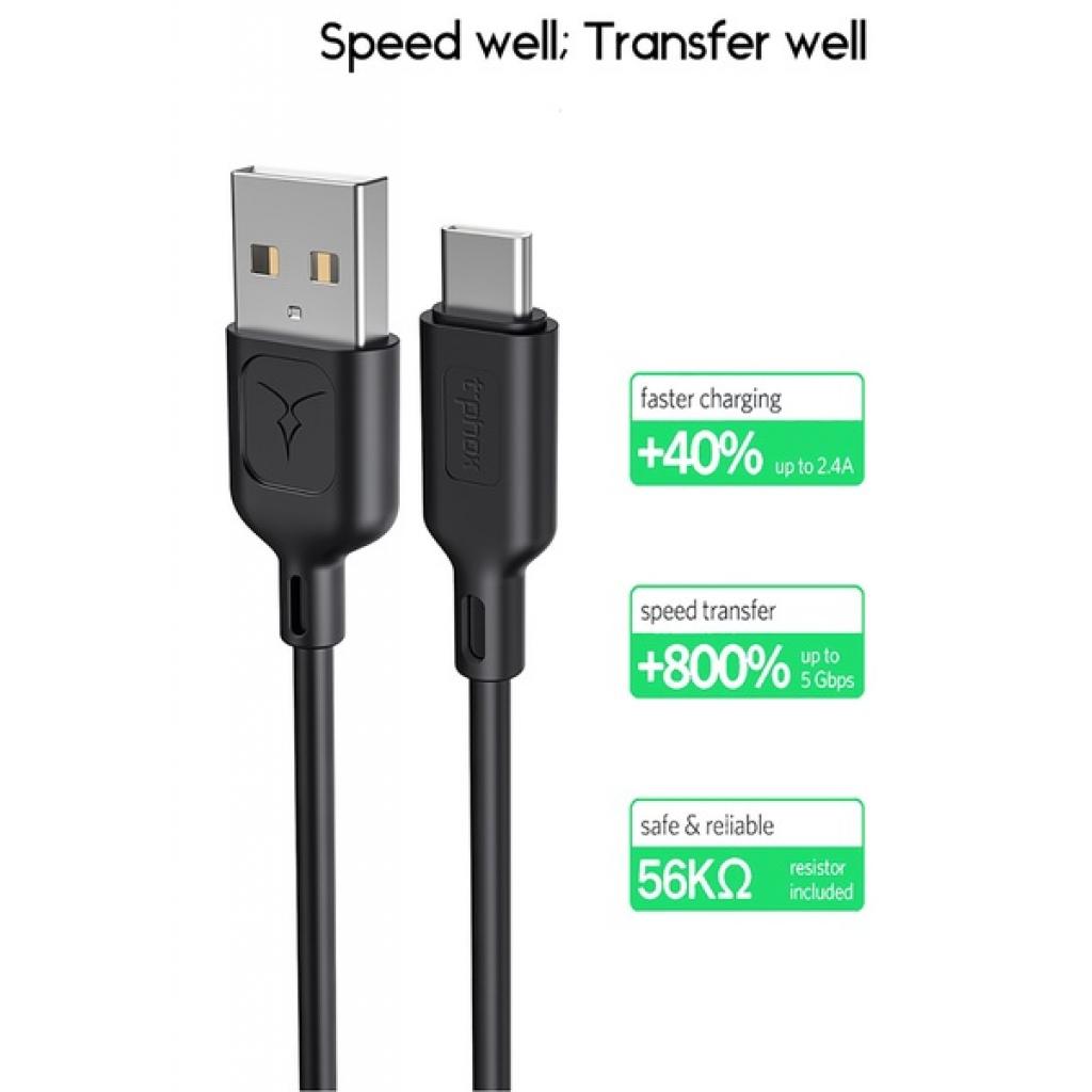 Дата кабель USB 2.0 AM to Type-C 1.2m Fast T-C829 Black T-Phox (T-C829 Black) - 5 Дата кабель USB 2.0 AM to Type-C 1.2m Fast T-C829 Black T-Phox (T-C829 Black) - 5