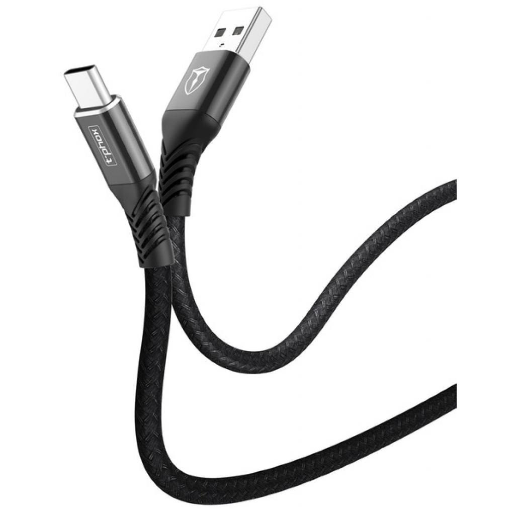 Дата кабель USB 2.0 AM to Type-C 1.0m Jagger T-C814 Black T-Phox (T-C814 black) - 1