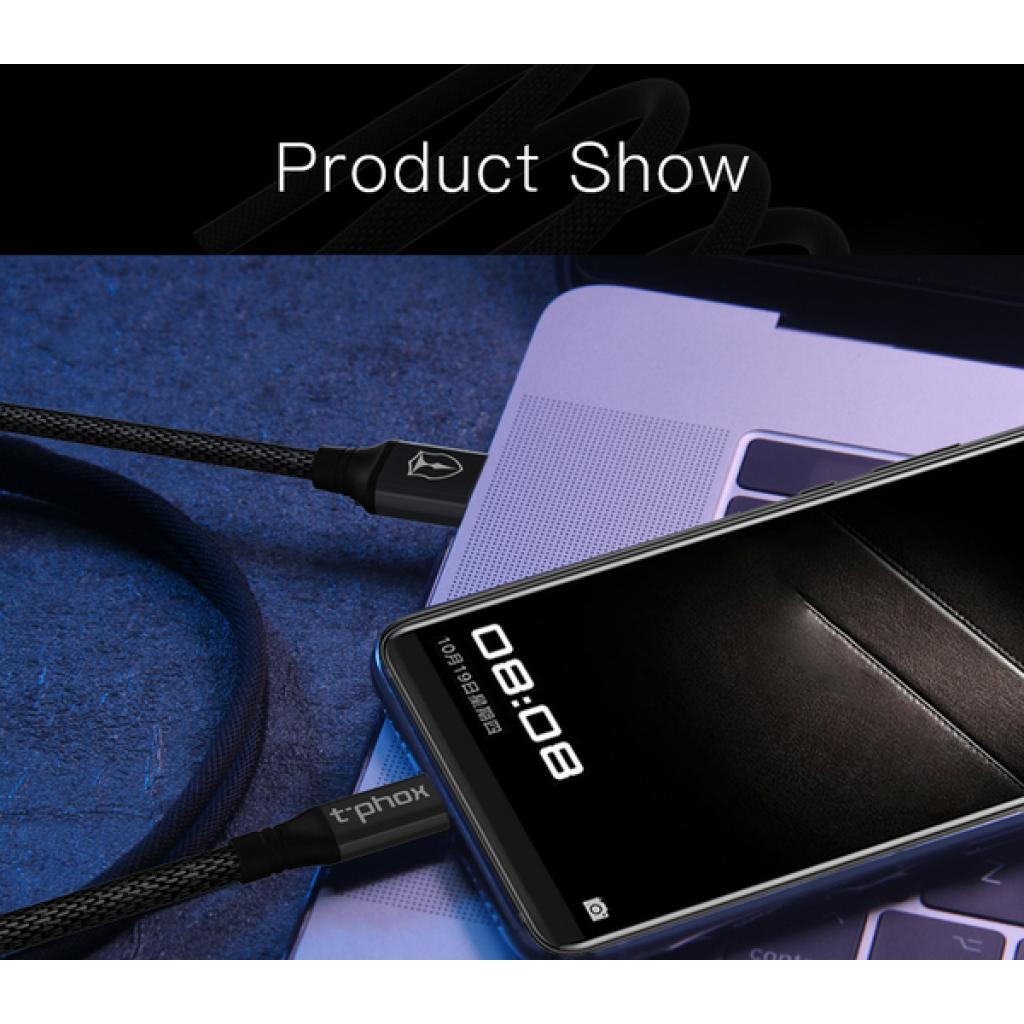 Дата кабель USB 2.0 AM to Type-C 1.2m Speed T-C810 Black T-Phox (T-C810 Black) - 4