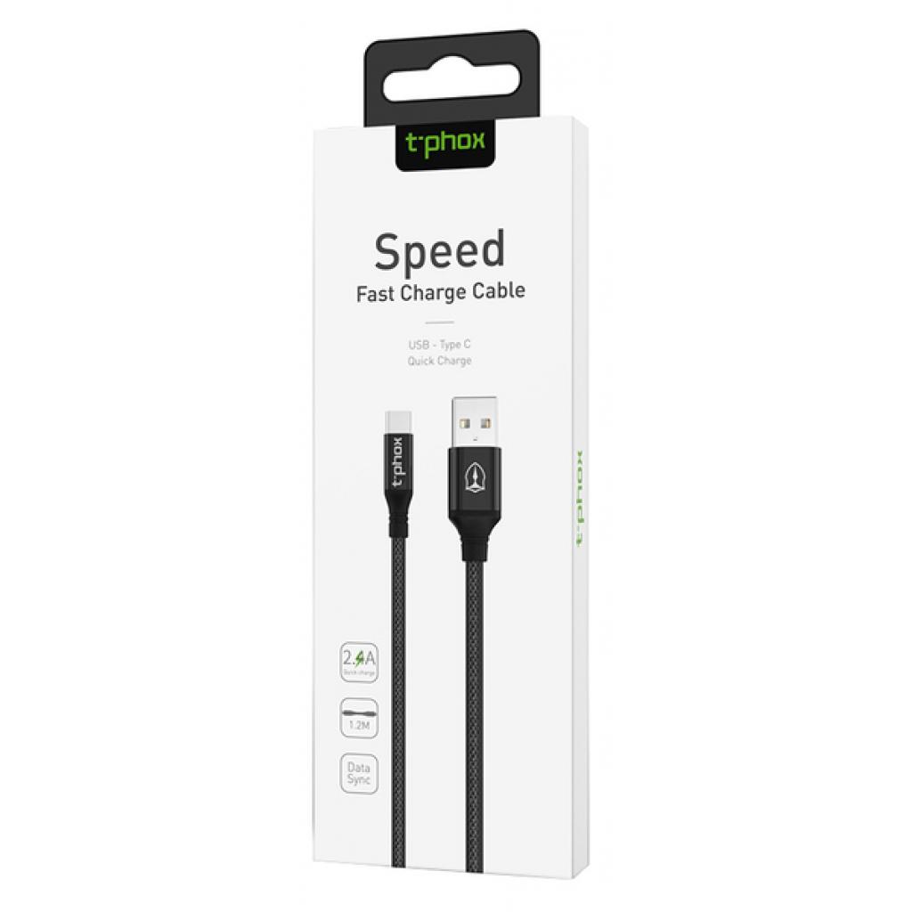 Дата кабель USB 2.0 AM to Type-C 1.2m Speed T-C810 Black T-Phox (T-C810 Black)