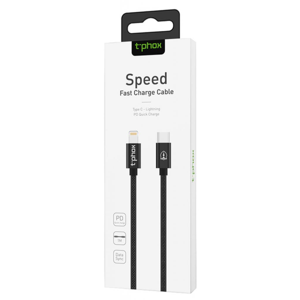 Дата кабель USB Type-C to Lightning 1.0m Speed T-LC811 Black T-Phox (T-LC811 Black) - 1