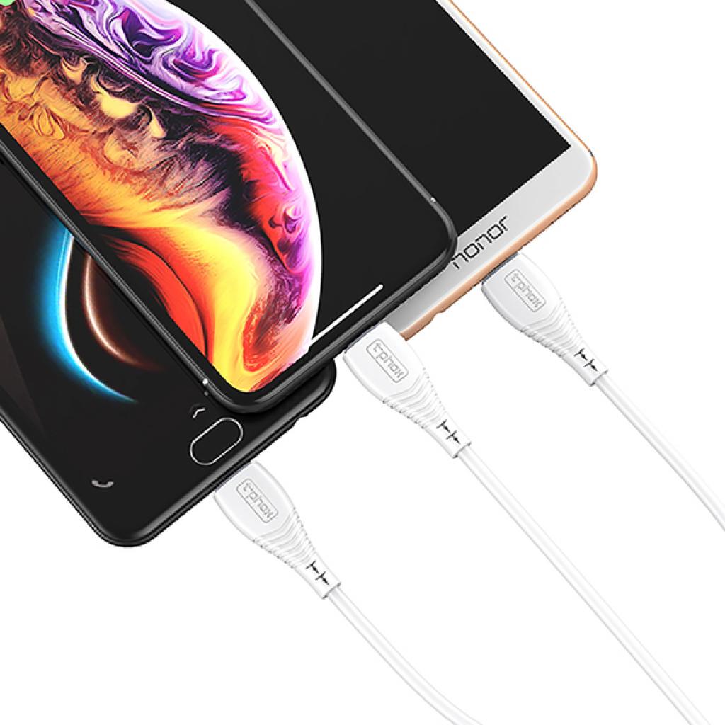 Дата кабель USB 2.0 AM to Lightning + Micro 5P + Type-C 1.2m White T-Phox (T-F831 White) - 3
