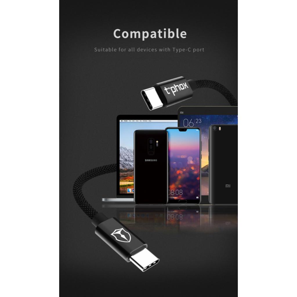 Дата кабель USB Type-C to Type-C 1.0m Speed T-CC811 Black T-Phox (T-CC811 Black) - 4 Дата кабель USB Type-C to Type-C 1.0m Speed T-CC811 Black T-Phox (T-CC811 Black) - 4