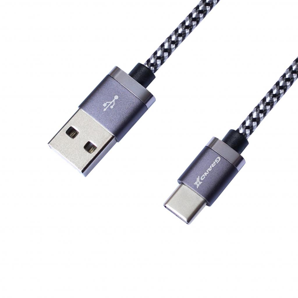 Дата кабель USB 2.0 AM to Type-C 1.0m Silver/Black Grand-X (FC07SB) - 1 Дата кабель USB 2.0 AM to Type-C 1.0m Silver/Black Grand-X (FC07SB) - 1
